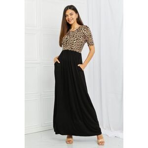 Celeste Essential Full Size Maxi Dress In Leopard